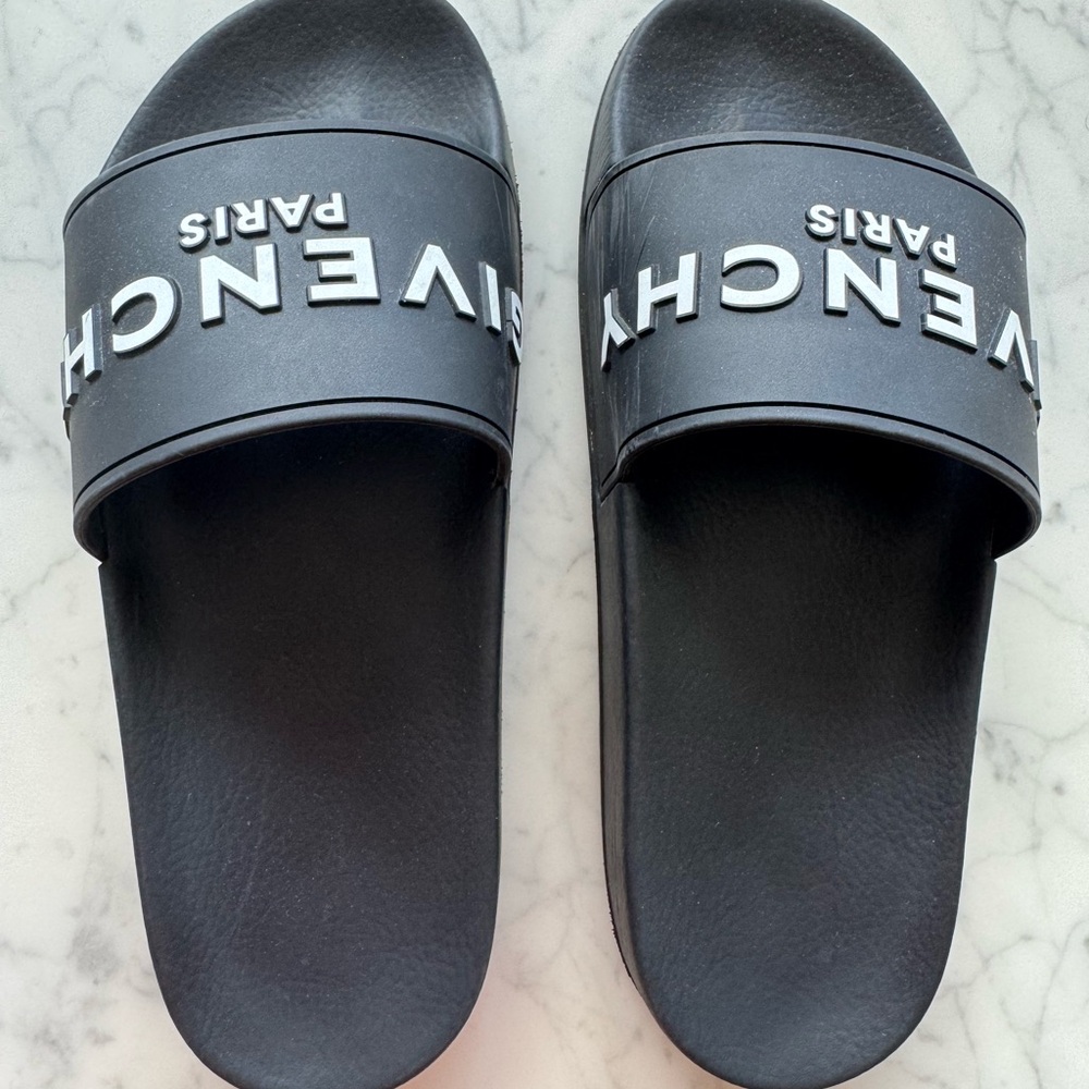 Givenchy Black Rubber Slides